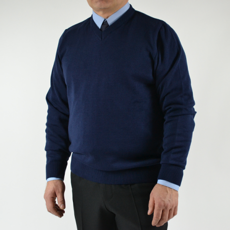 SWETER W SEREK GRANATOWY
